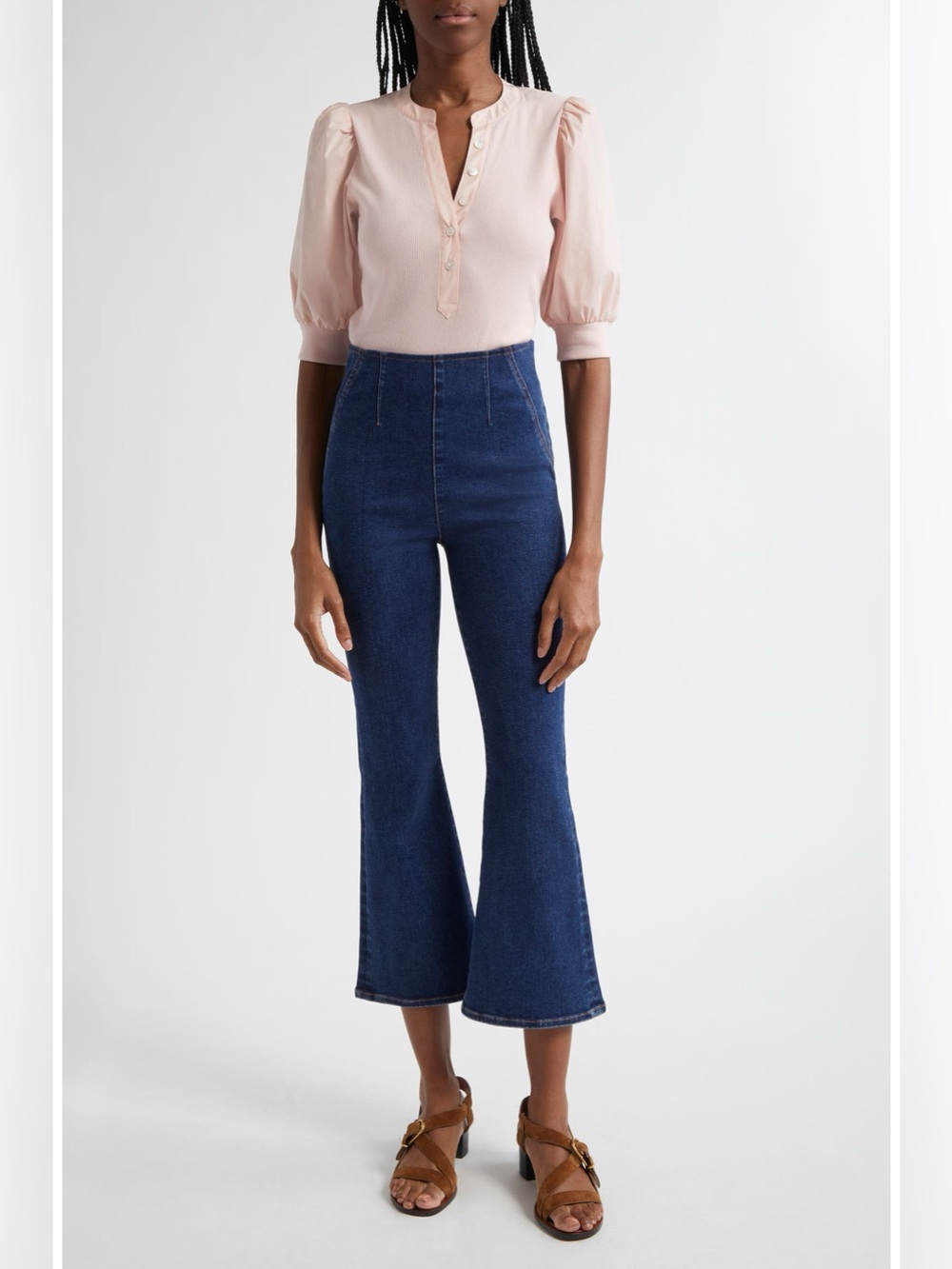 NWT Veronica Beard Carson Off-Duty Ankle Flare Jeans - Bright Blue Size Medium